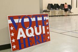 Voting precinct at the Parker Lane United Methodist Church in Austin, Texas