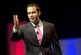 Land Commissioner candidate George P. Bush greets the Republican crowd in Fort Worth on June 5, 2014.