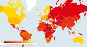 Transparency International's Corruption Perceptions Index 2014 map