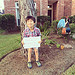Jack's first day of his first round of Kindergarten. Because of his birth date, he will be in public Kinder next year.