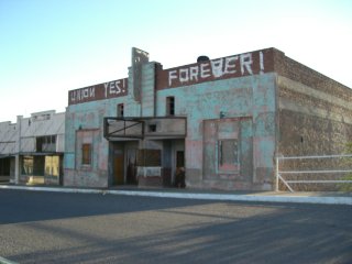Memento of former strike--Hayden--movie theater, now closed