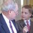 Senator Levin is interviewed by a budding young journalist.