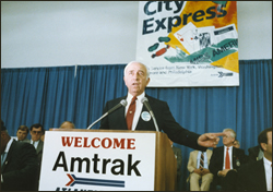 Senator Lautenberg with Amtrak