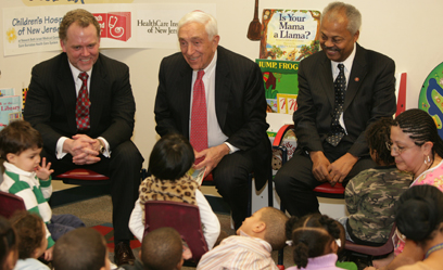 Senator Lautenberg reads a book to children at the Children’s Hospital of New Jersey at Newark Beth Israel Medical Center. Senator Lautenberg joined Rep. Donald Payne (D-NJ-10; right) and Newark Beth Israel’s Executive Director Dr. John Brennan, to celebrate the donation of 1,000 books to the hospital as part of the “Reach Out and Read” program. (February 11, 2008)
