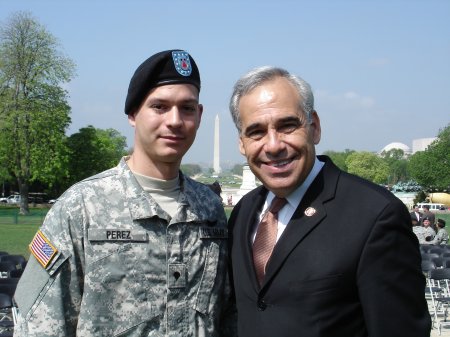 Congressman Gonzalez and Specialist Albert Orta at the US Army Reserve's 100th Anniversary Ceremony