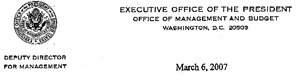 Letter from Office of Management and Budget
