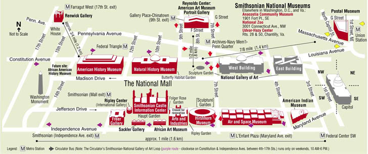 map of the National Mall, including the National Museum of Natural History