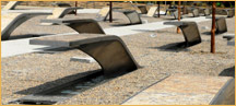 Photo of Pentagon Memorial benches. Click for hi-res.