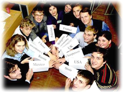 Participants in the 2003 Model United Nations in Odessa, Ukraine, organized each year by Eurasian Undergraduate alumna Olga Zhurzhenko.
