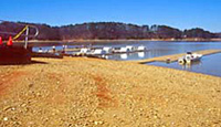 Picture of a drought conditions at Lake Lanier. Photo by Alan Hope