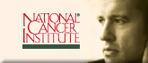 The National Cancer Institute logo and a profile of a man
