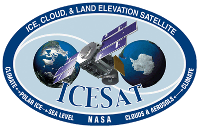 ICESat elevation and cloud logo.