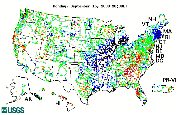 Click here to go to Daily Streamflow Conditions Map of The United States.