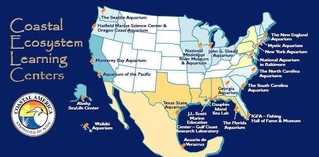 Map of Coastal Ecosystem Learning Centers