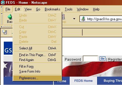 Netscape Navigator 6 Edit to Preferences Image