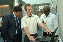 photo of Dr. Zerhouni, Dr. John Arthur and Dr. Kwabena Boahen