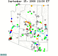Current streamflow conditions map.