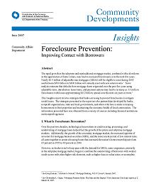 Foreclosure Prevention: Improving Contact with Borrowers