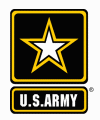 Official Army Logo of a White star with Gold outline on a field of Black