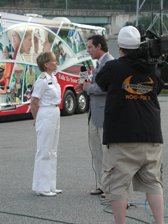 Photo - RADM Penelope Slade Royall was interviewed by a reporter for Good Morning West Virginia for their ABC and Fox channels.