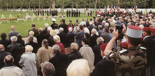 A picture of people at a Memorial Day ceremony