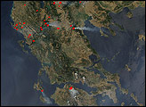 Fires on the Balkan Peninsula