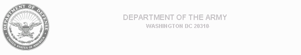 Letterhead with the words Department of the Army, Washington, DC
