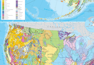 Graphic showing a portion of the Geologic wall map