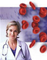 Doctor and red blood cells