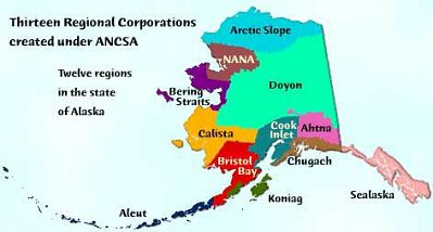 Figure A-1: Thirteen Alaska Native Regional Corporations.