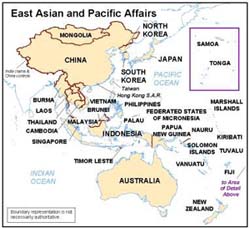 Map of East Asia and the Pacific