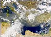 Early Spring Dust over the Mediterranean Sea