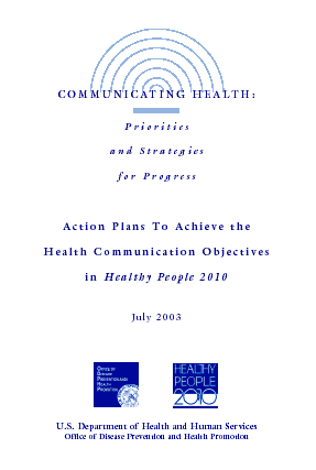 Communicating Health: Priorities and Strategies for Progress Cover