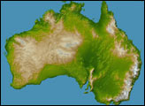 Australia, Shaded Relief and Colored Height