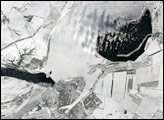 Breaks in Ice on the Volga River