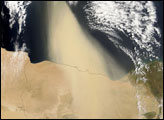 Dust Plume off the Coast of Egypt