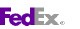 FedEx logo with a hyperlink to the FedEx website.