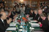 Secretary Bodman meets with Pakistani senior government officials at a bilateral meeting at the Pakistan's Ministry of Foreign Affairs