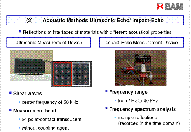 acoustic methods ultrasonic echo/impact-echo