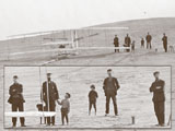 Wright Brothers and others gathered by the Wright Flyer