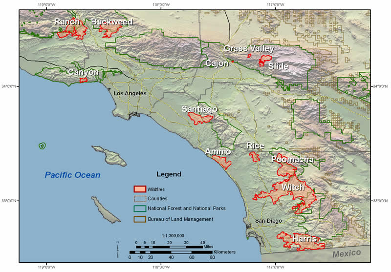 Southern California Debris Flow Map 2007