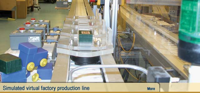 Simulated Virtual factory production line 