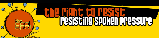 Resisting Spoken Pressure title with The Cool Spot Logo