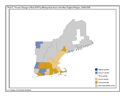 Graph of Percent Change in Real GDP by Metropolitan Area in the New England Region, 2004-2005