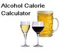 Alcohol calories calculator: picture of beer stein and glasses of red and white wine