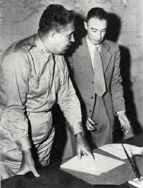Leslie Groves and J. Robert Oppenheimer