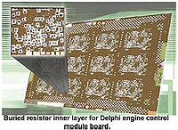 Buried resistor inner layer for Delphi engine control module board