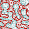 Micrograph of simulated morphology and finite clement mesh