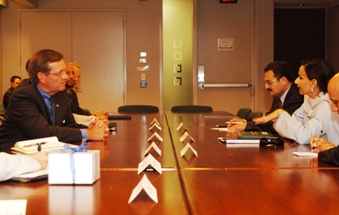 July 28, 2008 – Secretary Leavitt meets with Pakistani Minister of Health, Information and Culture Shehrbano “Sherry” Rehman. (Photo Credit: Chris Smith, HHS)