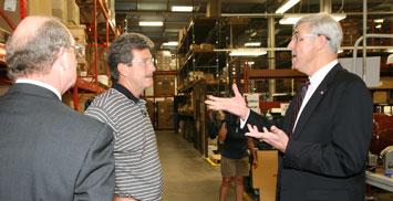 U.S. Commerce Assistsant Secretary William G. Sutton leads the first Sustainable Manufacturing American Regional Tour at Sunnen Products.